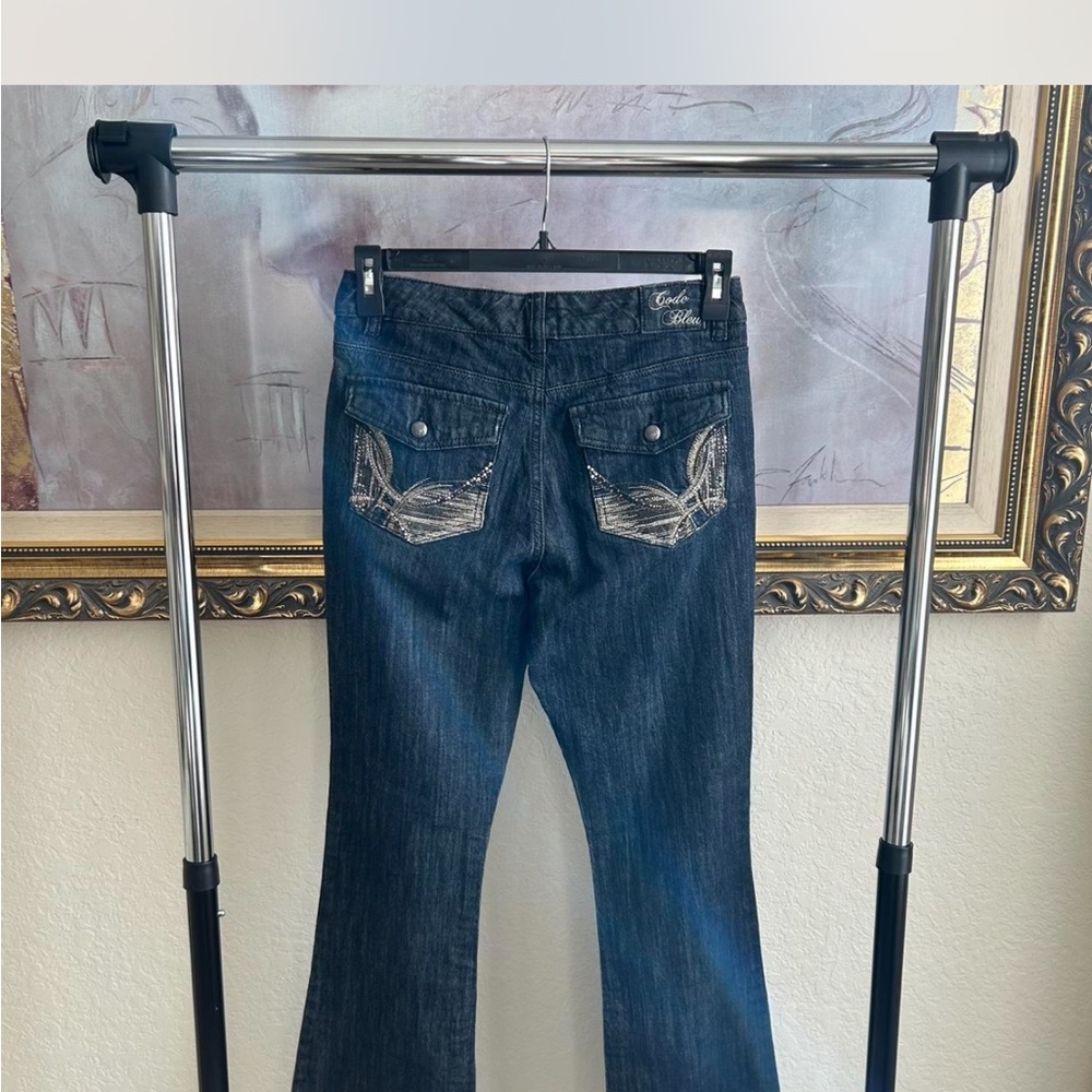 Vintage Code Bleu Dark Blue Flare Women's Jeans